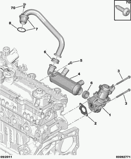 PSA 1618 N8 - Guarnizione valvola EGR (ricircolo gas scarico) www.autoricambi360.it