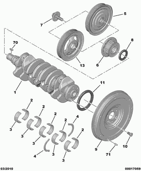 PSA 0515 T3 - Puleggia cinghia, Albero a gomiti www.autoricambi360.it