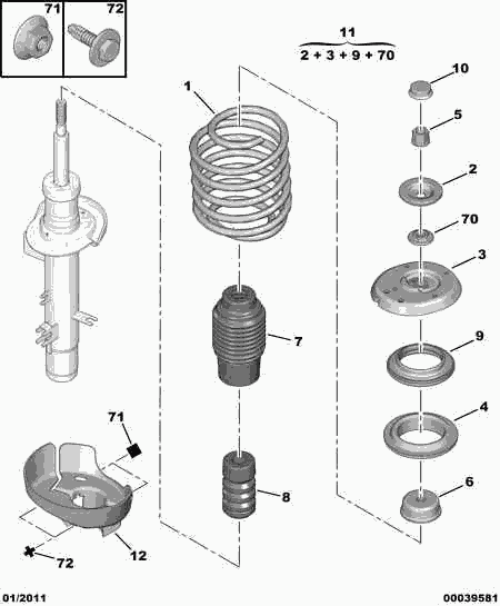 PSA 5031 96 - Supporto ammortizzatore a molla www.autoricambi360.it