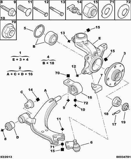 PSA 3640.51 - Giunto di supporto / guida www.autoricambi360.it
