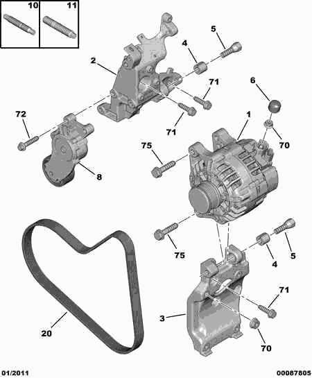 PSA 5705 KV - Alternatore www.autoricambi360.it