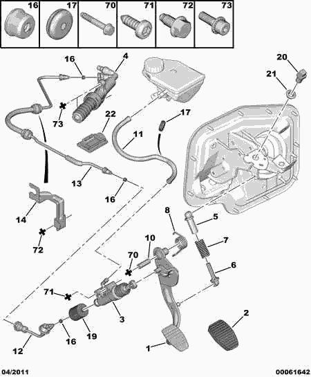 PSA 2182 05 - Cilindro secondario, Frizione www.autoricambi360.it