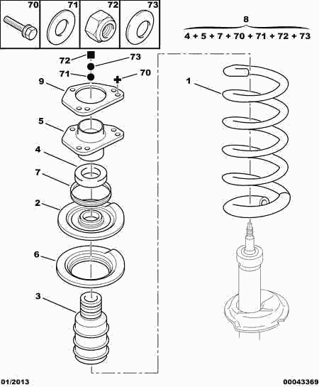 PSA 5035.50 - Supporto ammortizzatore a molla www.autoricambi360.it