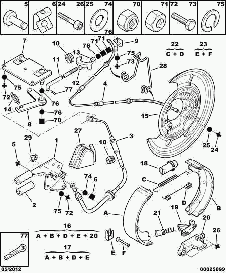 PSA 4241 L9 - Kit ganasce, Freno stazionamento www.autoricambi360.it