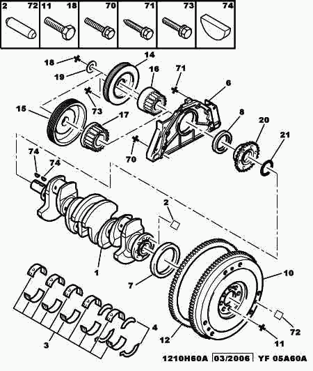 PSA 0515.R5 - Puleggia cinghia, Albero a gomiti www.autoricambi360.it