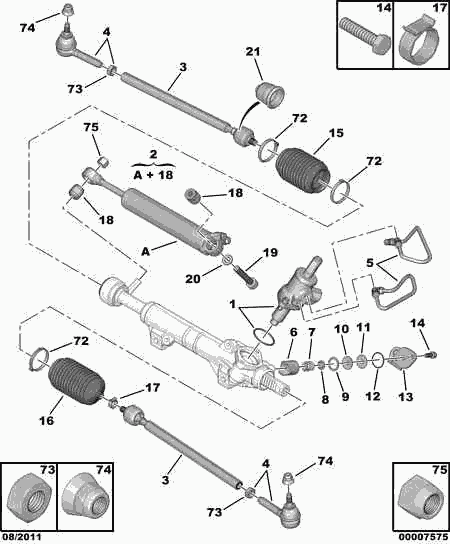 PSA 3812.C0 - Giunto assiale, Asta trasversale www.autoricambi360.it