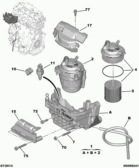 PSA 98 013 666 80 - Filtro carburante www.autoricambi360.it