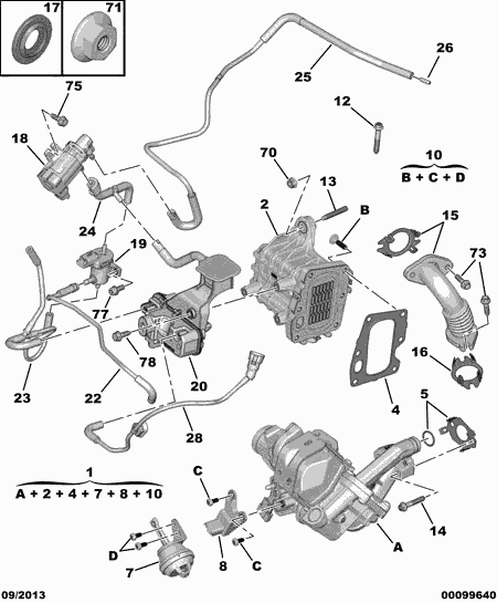 PSA 16 100 195 80 - Kit guarnizioni, Sistema-EGR www.autoricambi360.it