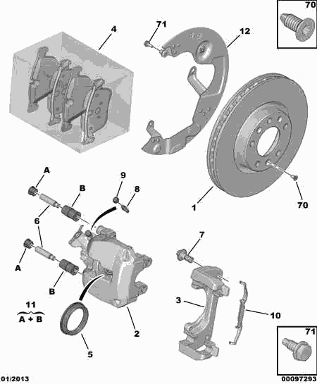 PSA 16 098 985 80 - Kit pastiglie freno, Freno a disco www.autoricambi360.it