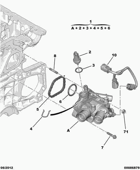 PSA V7 645 580 80 - Termostato, Refrigerante www.autoricambi360.it