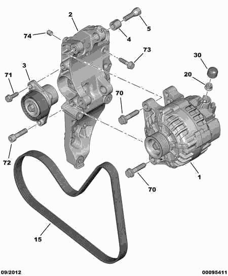 PSA 98 018 953 80 - Alternatore www.autoricambi360.it