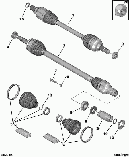 PSA 3297 24 - Dado dell'asse, Semiasse www.autoricambi360.it
