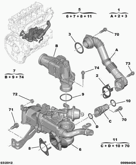 PSA 1618 LN - Valvola ricircolo gas scarico-EGR www.autoricambi360.it