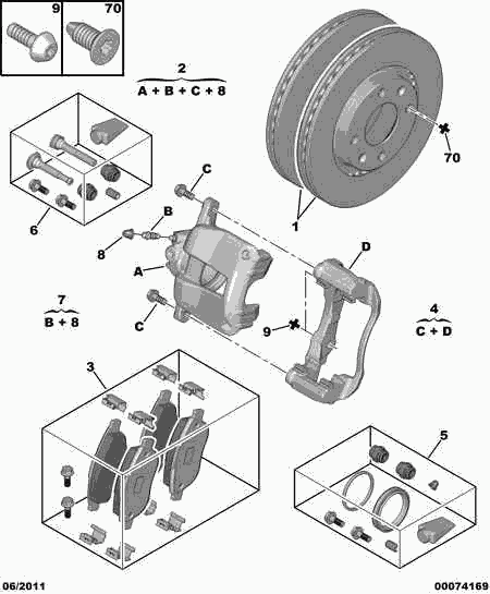 PSA 4254 71 - Kit pastiglie freno, Freno a disco www.autoricambi360.it