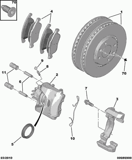 PSA 4254 C0 - Kit pastiglie freno, Freno a disco www.autoricambi360.it