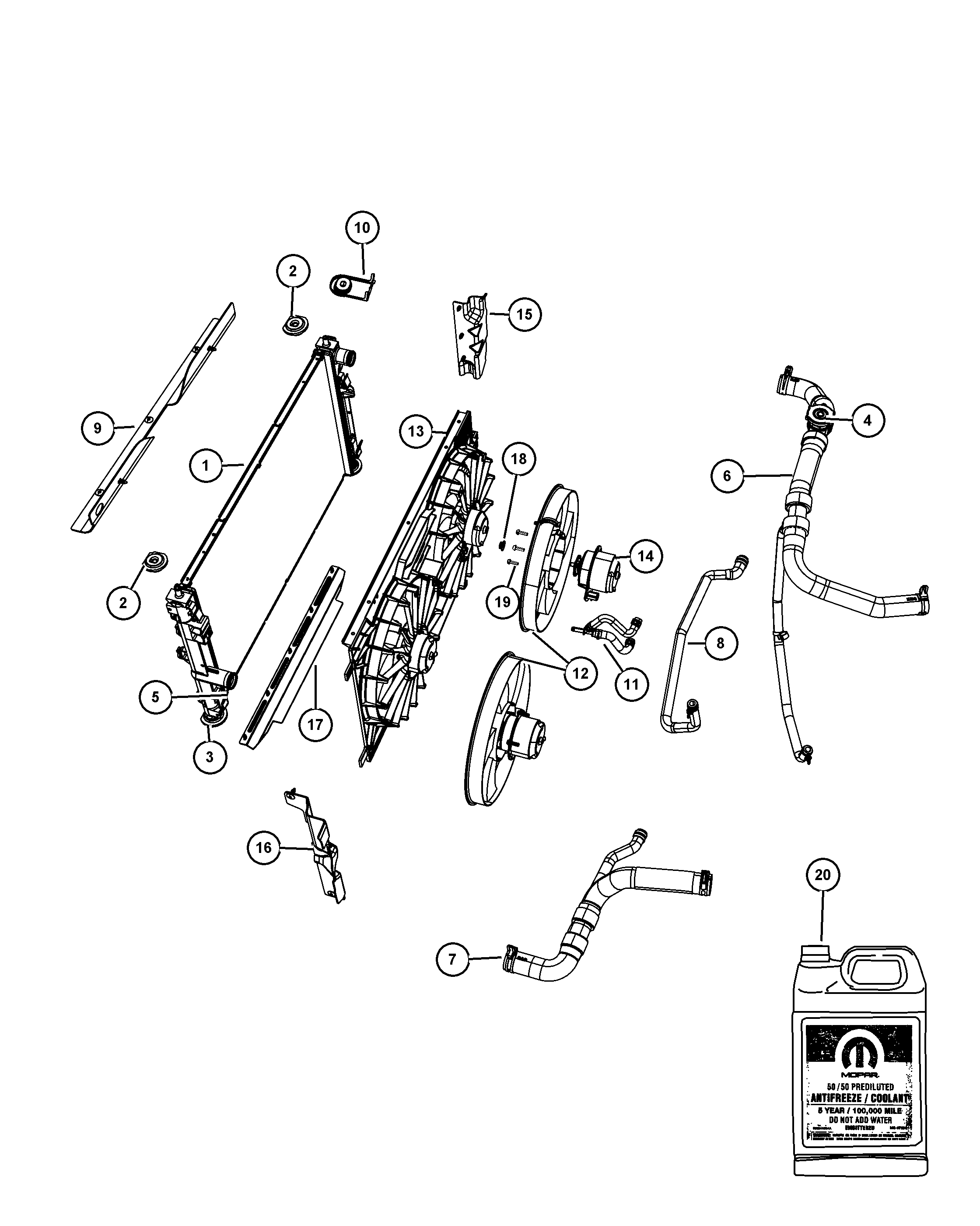 FCA 68004 049AA - Radiatore, Raffreddamento motore www.autoricambi360.it