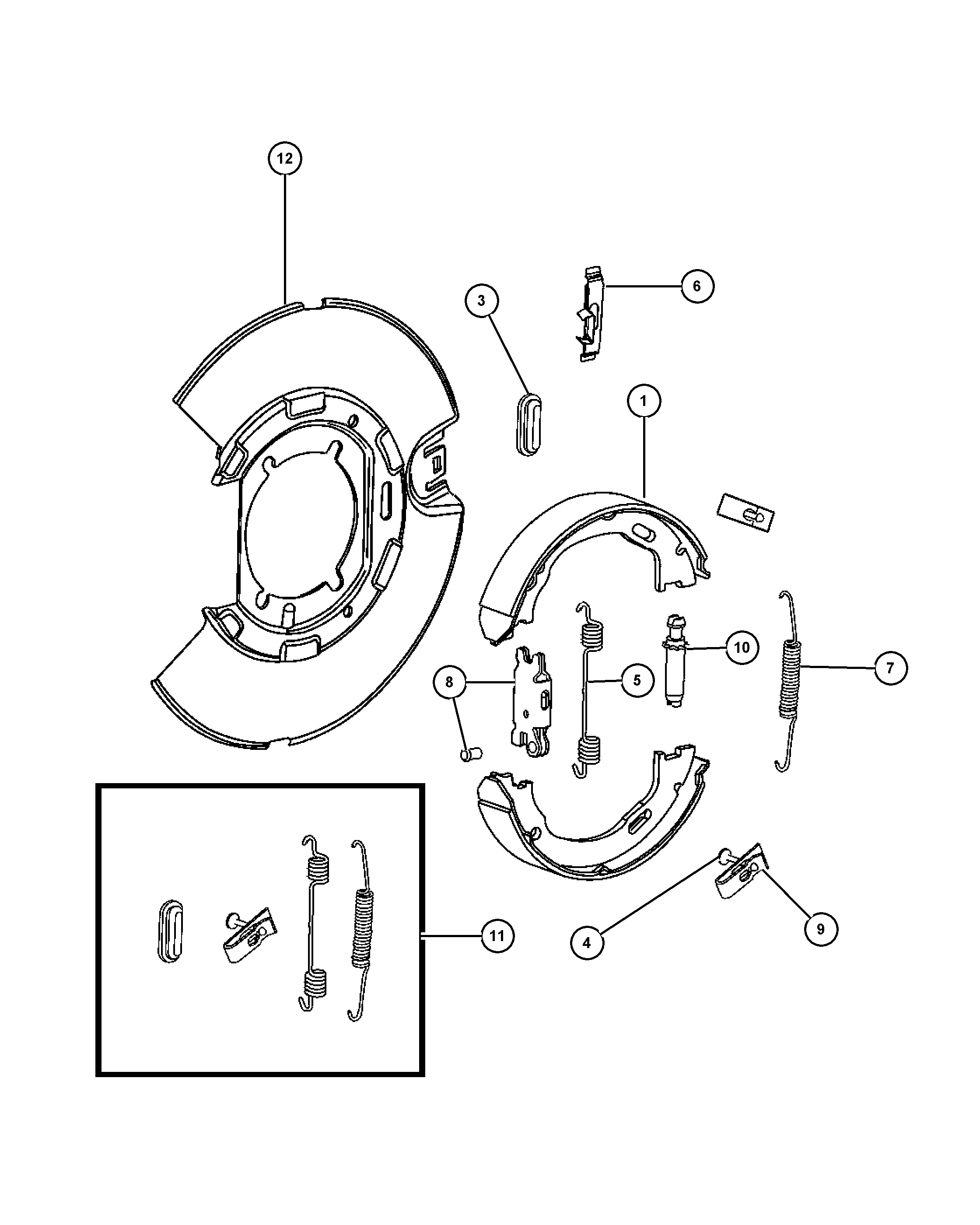 FCA 68020 626AA - Kit ganasce, Freno stazionamento www.autoricambi360.it