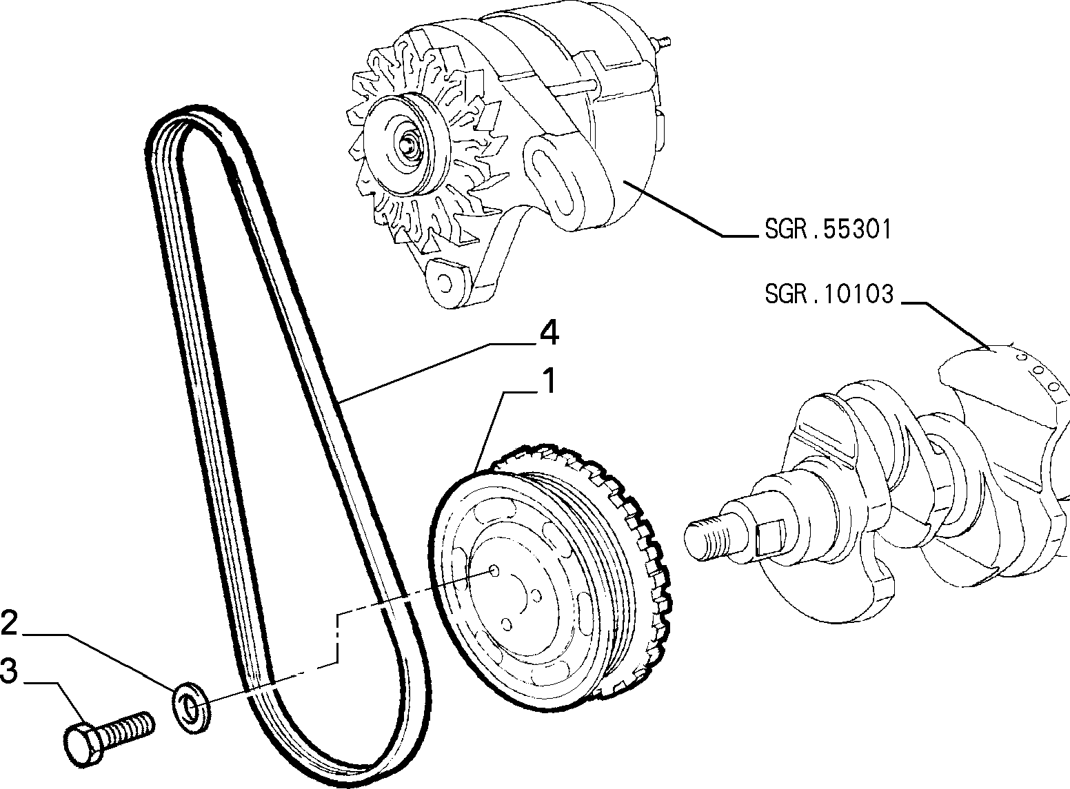FCA 73502725 - Puleggia cinghia, Albero a gomiti www.autoricambi360.it