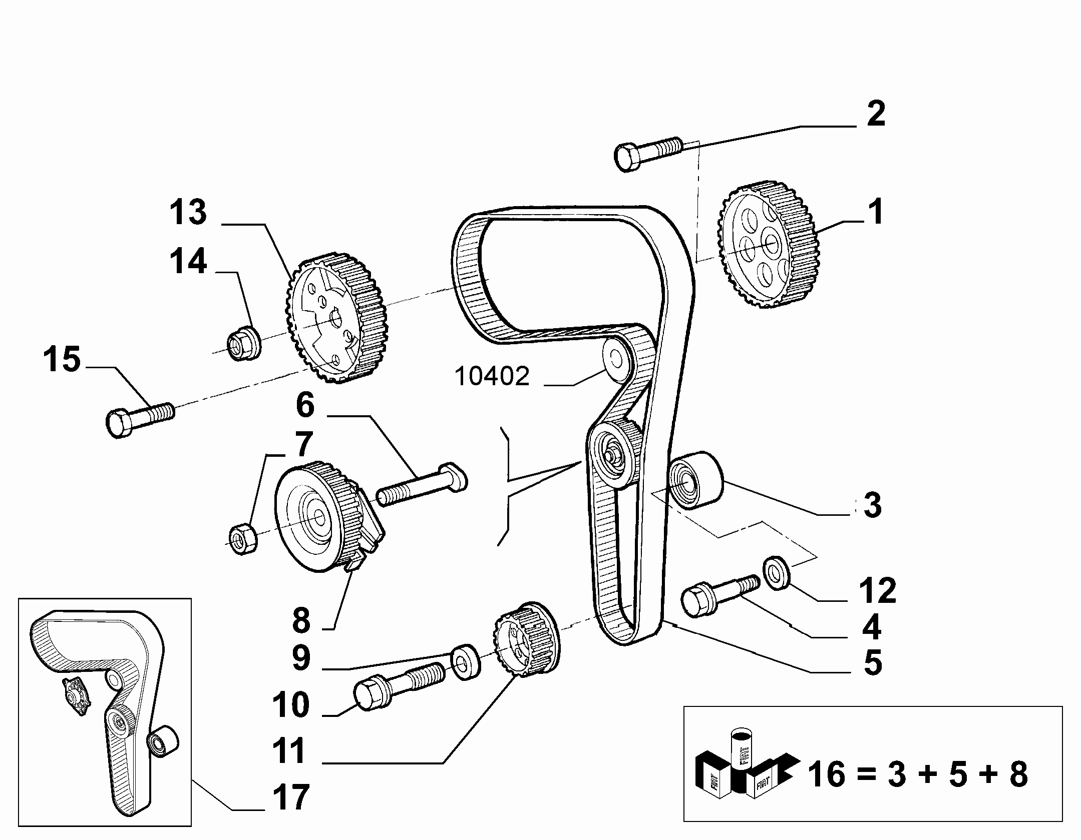 FCA 551 9232 3 - Pompa acqua + Kit cinghie dentate www.autoricambi360.it