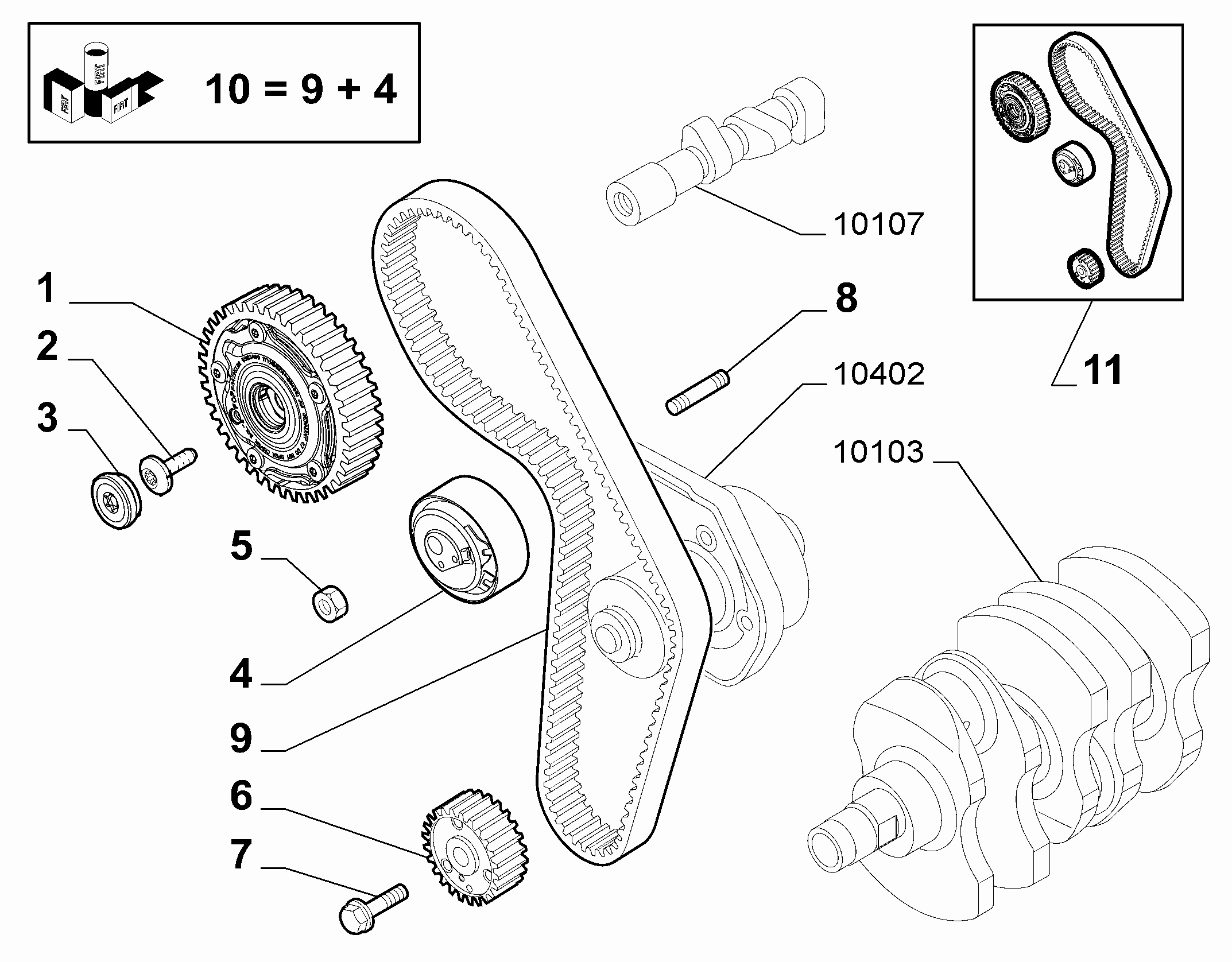 FCA 55203785 - Pompa acqua + Kit cinghie dentate www.autoricambi360.it