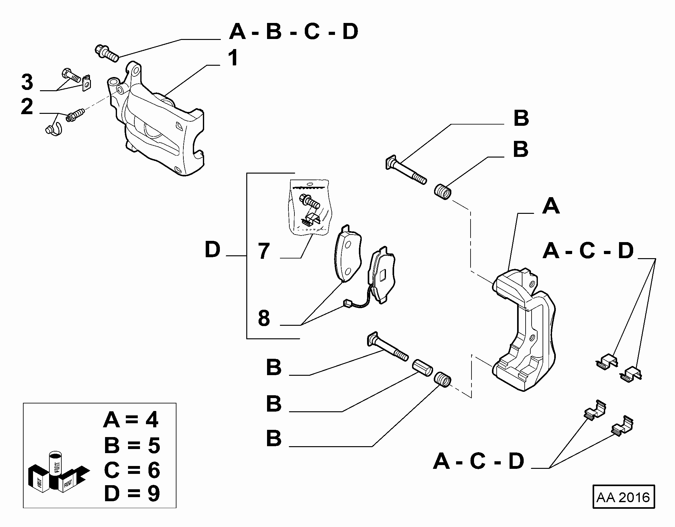 FCA 77365865 - Kit pastiglie freno, Freno a disco www.autoricambi360.it