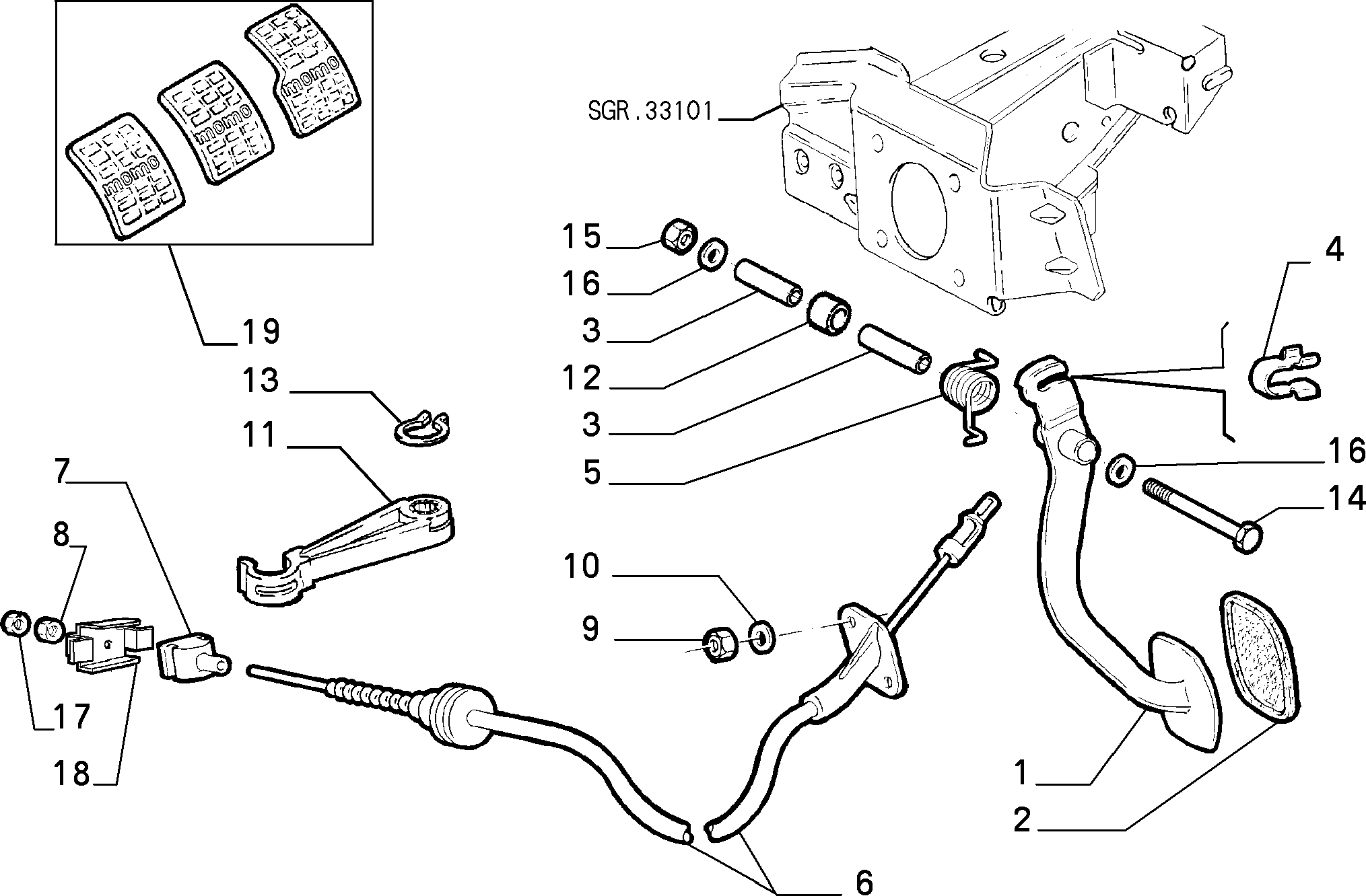 FCA 51778057 - Rivestimento pedale, Pedale del freno www.autoricambi360.it