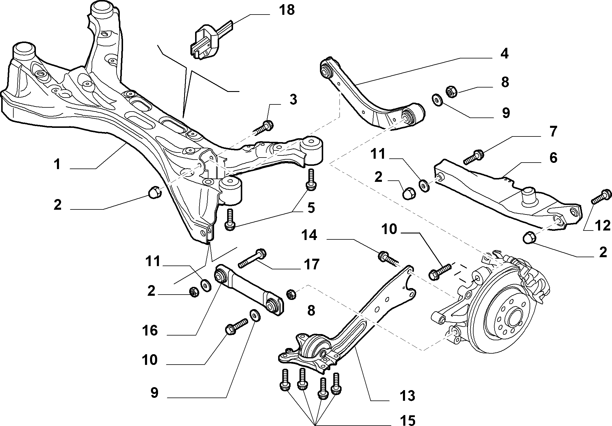 FCA 51783009 - Braccio oscillante, Sospensione ruota www.autoricambi360.it