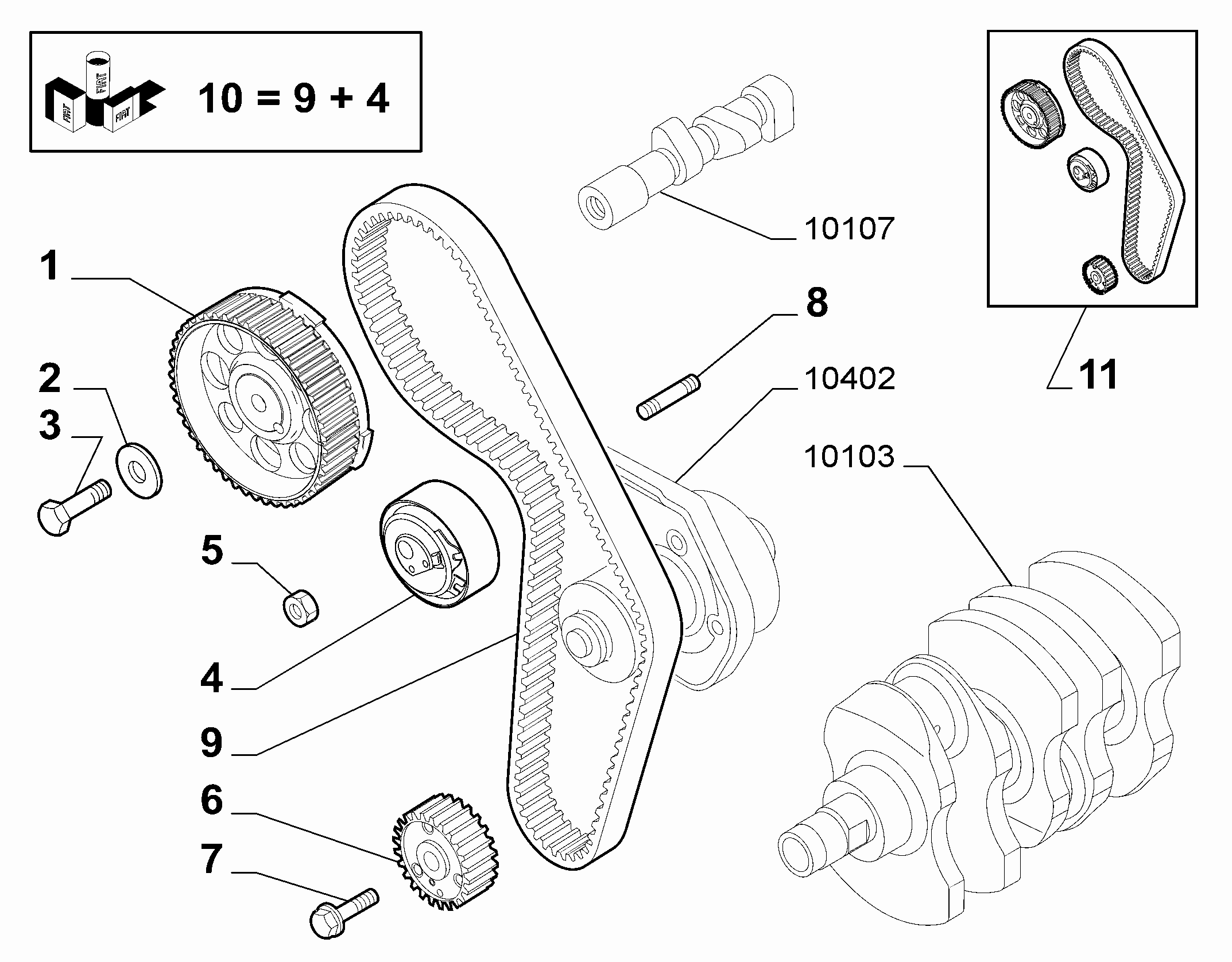 FCA 71776007 - Pompa acqua + Kit cinghie dentate www.autoricambi360.it