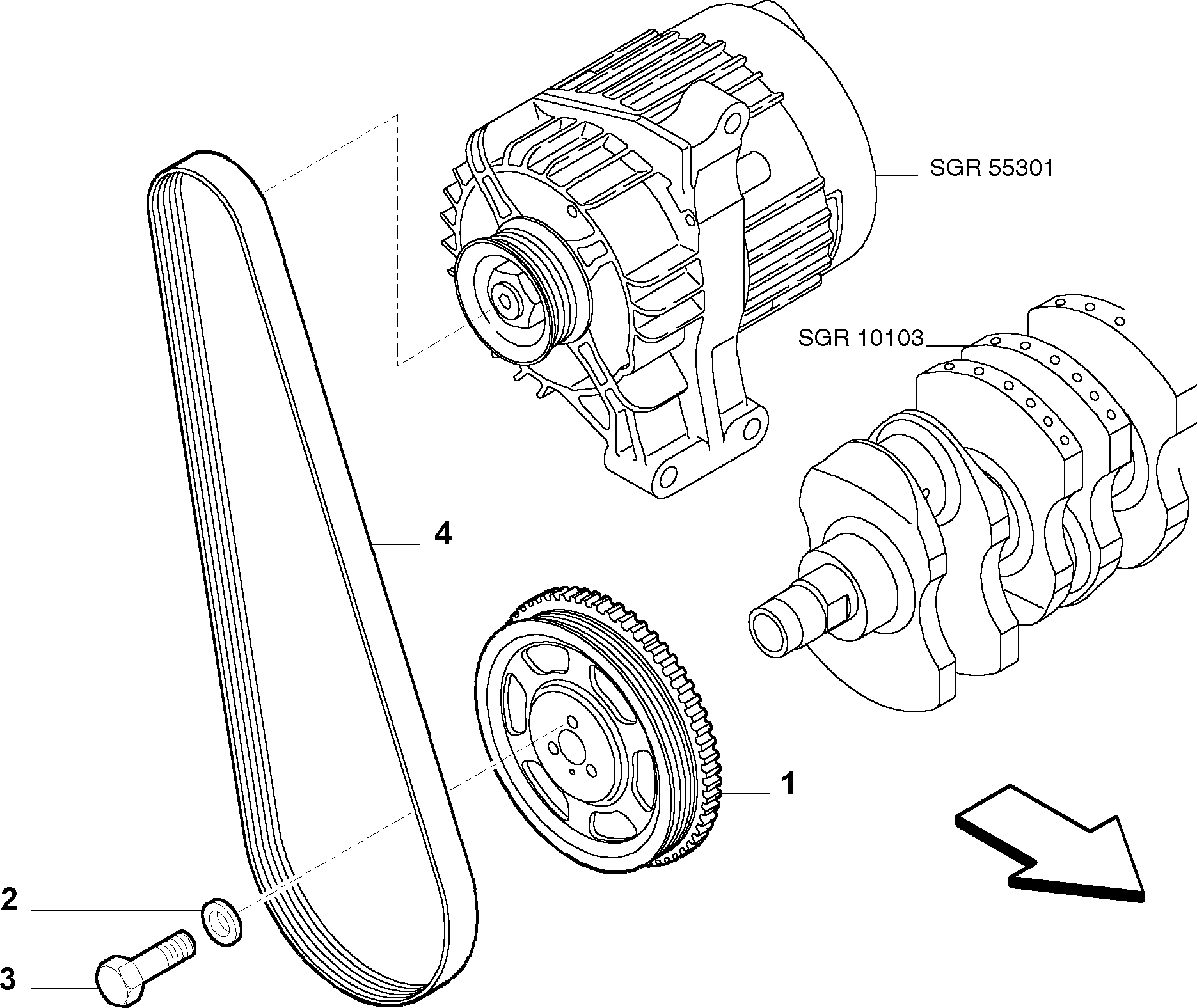 FCA 55192966 - Puleggia cinghia, Albero a gomiti www.autoricambi360.it