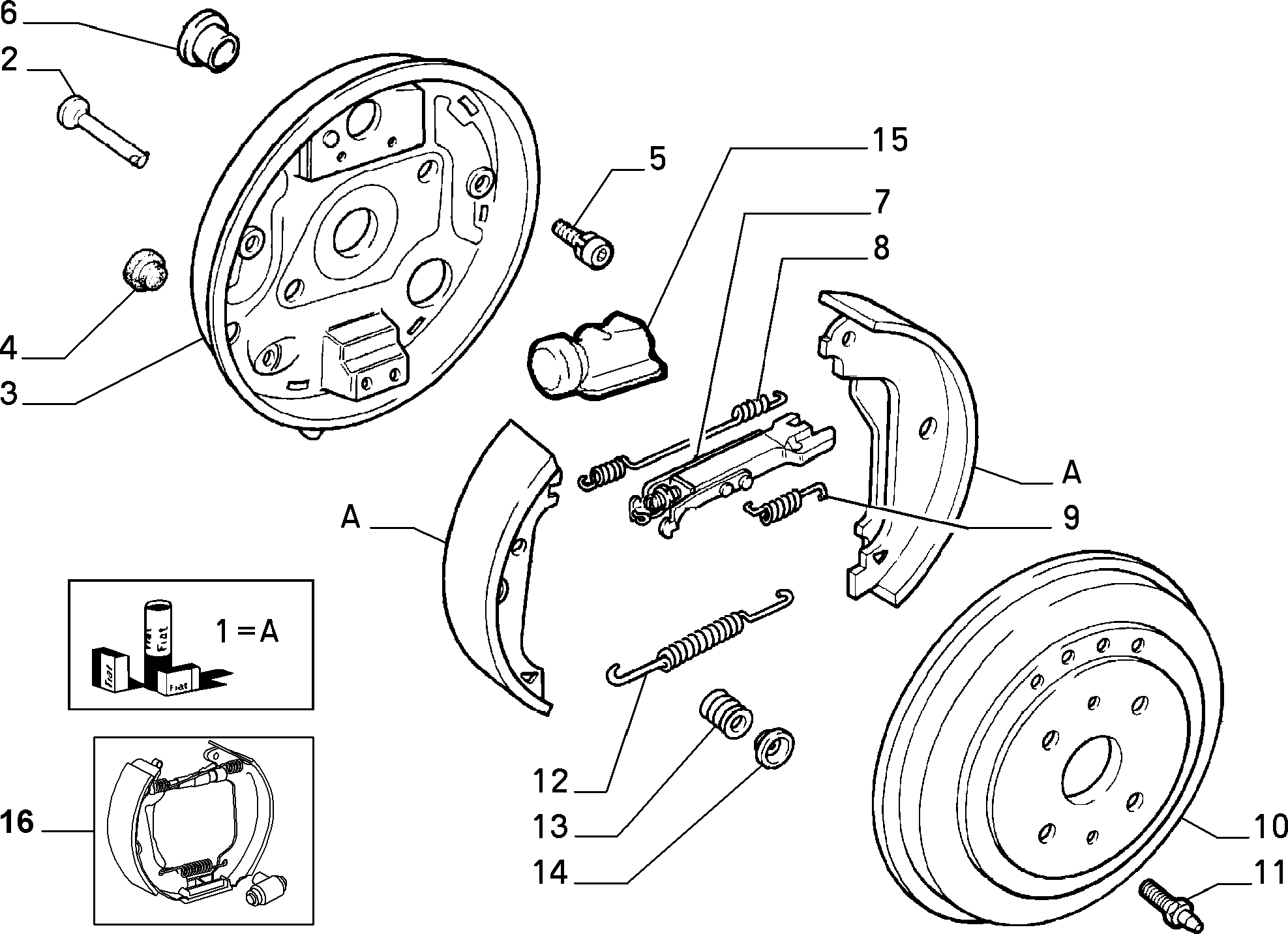 FCA 71738376 - Kit ganasce freno www.autoricambi360.it