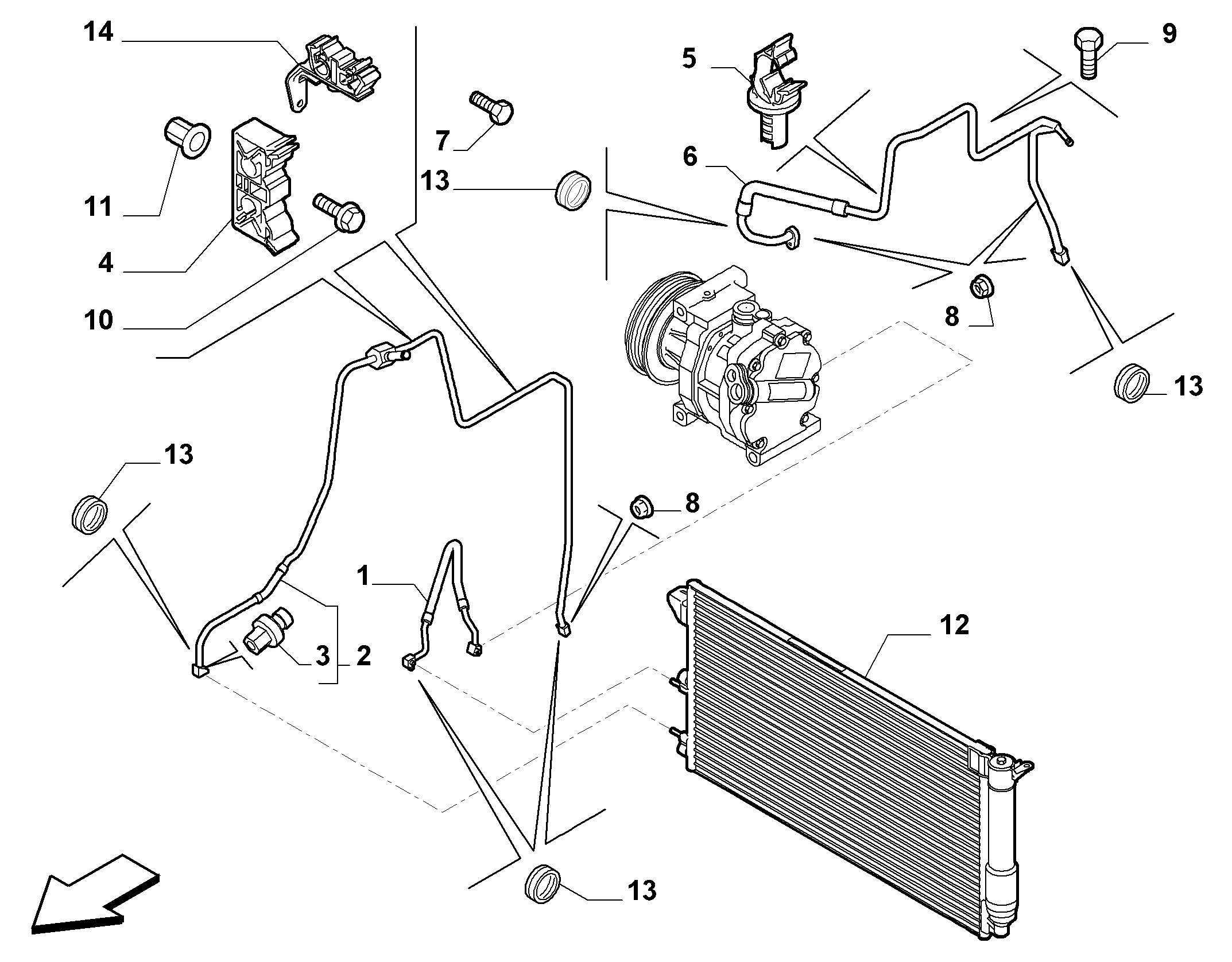 FCA 51 767 143 - Condensatore, Climatizzatore www.autoricambi360.it