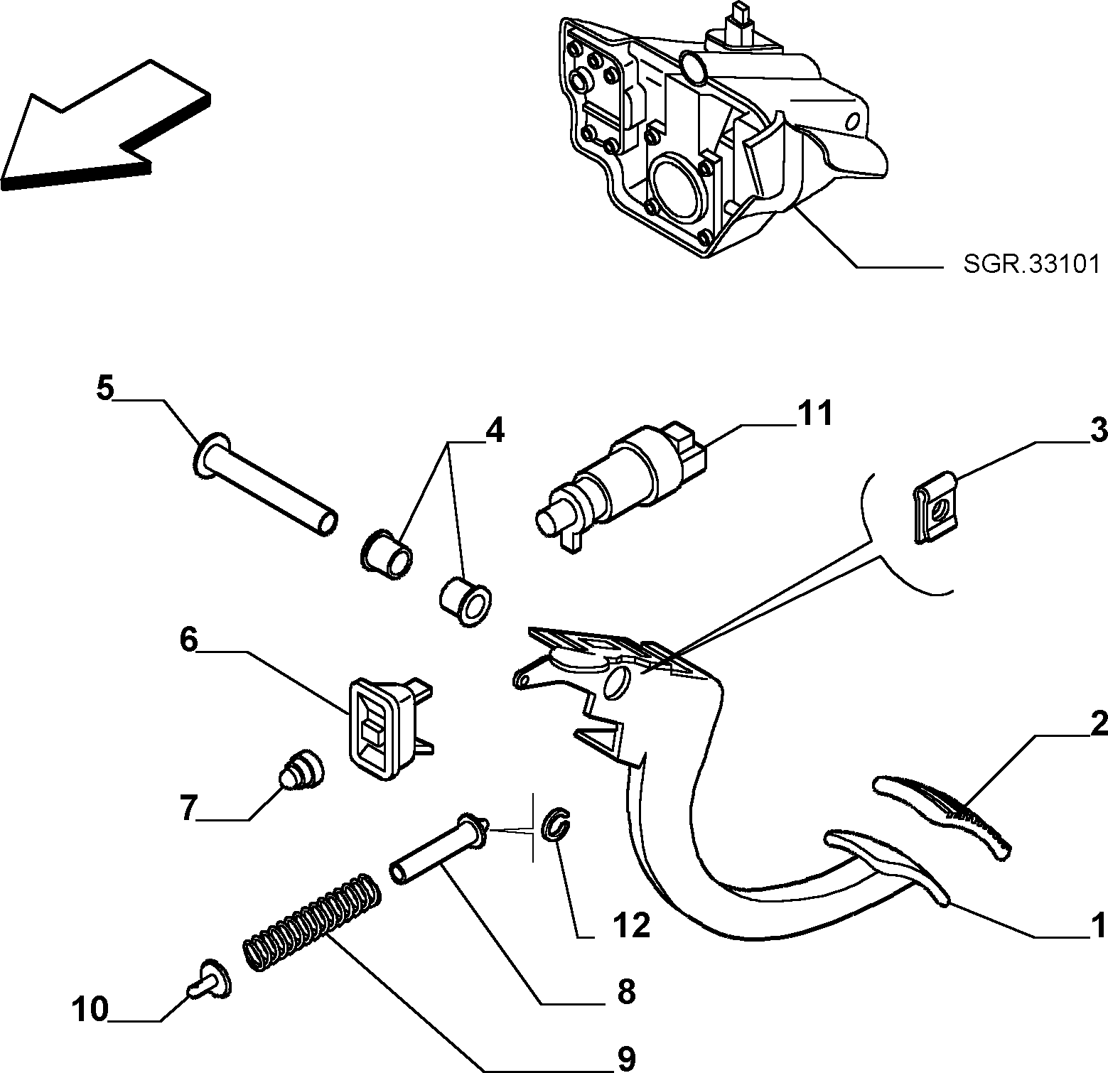 FCA 46828746 - Rivestimento pedale, Pedale frizione www.autoricambi360.it