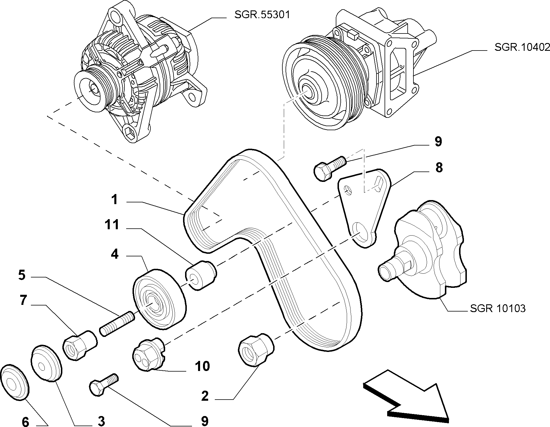 FCA 55192799 - Cinghia Poly-V www.autoricambi360.it