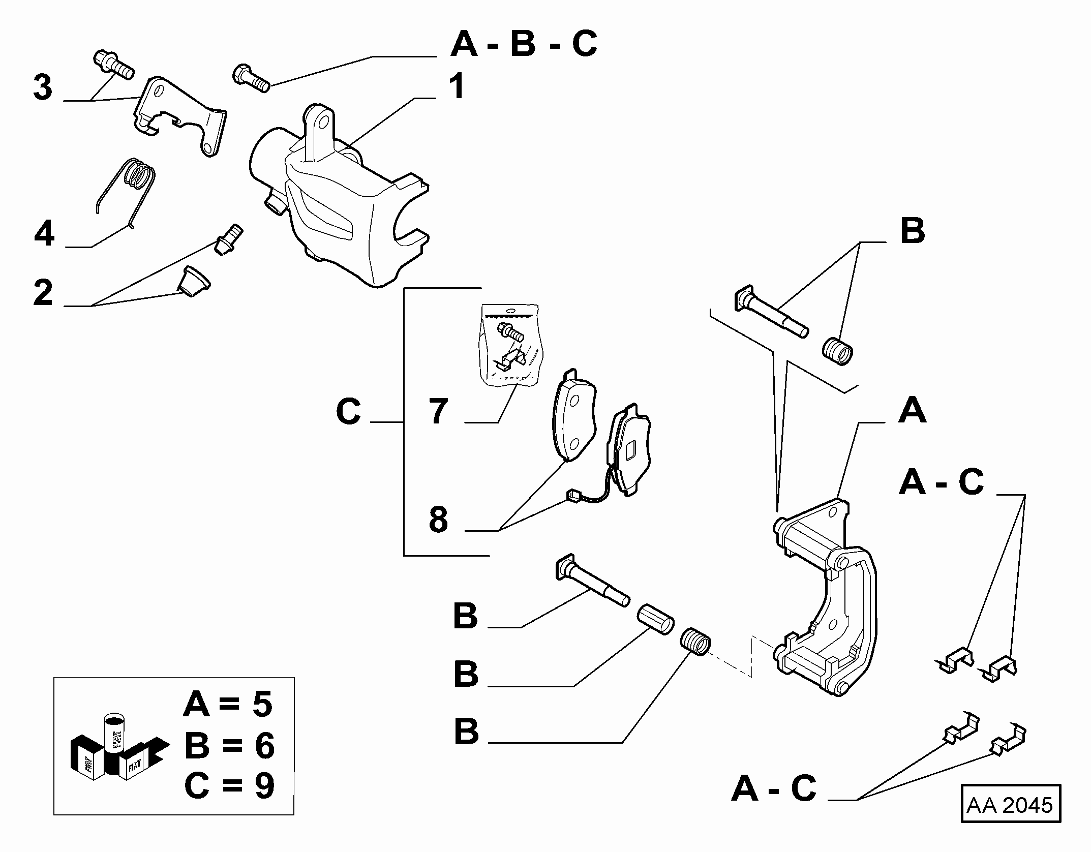 FCA 77363518 - Kit pastiglie freno, Freno a disco www.autoricambi360.it