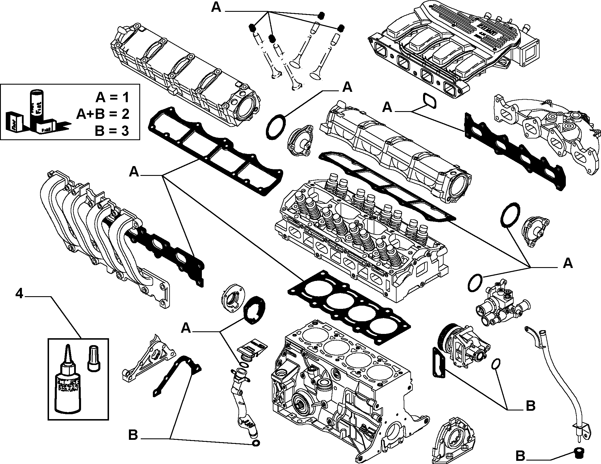 FCA 71728826 - Kit guarnizioni, Monoblocco www.autoricambi360.it