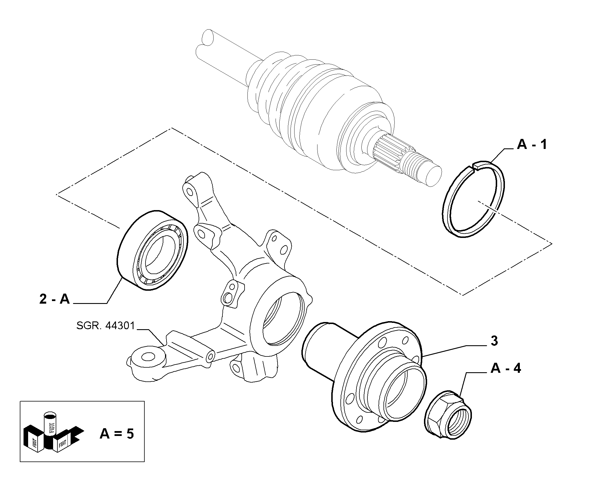 FCA 50700495 - Kit cuscinetto ruota www.autoricambi360.it