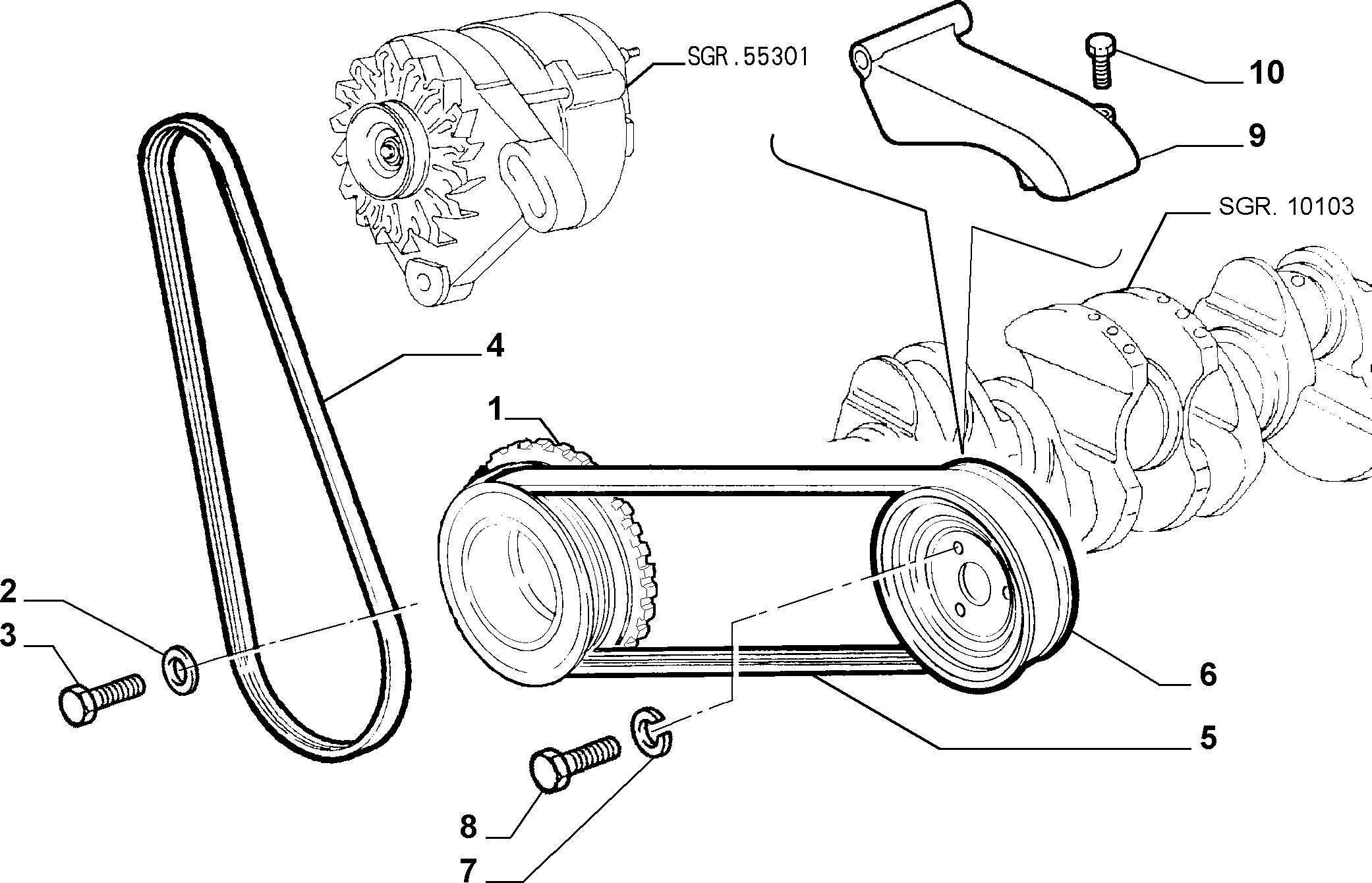 FCA 55181189 - Puleggia cinghia, Albero a gomiti www.autoricambi360.it