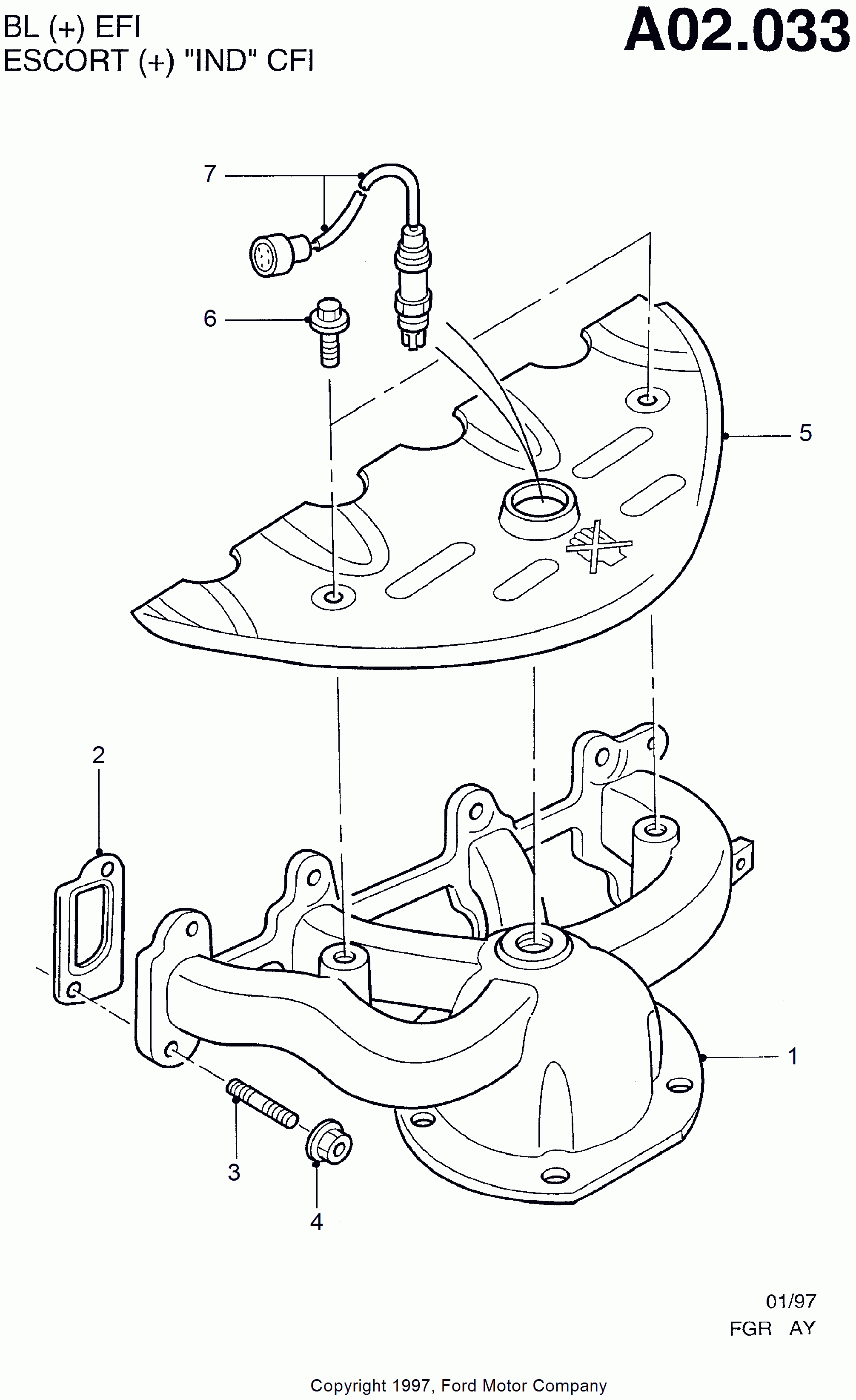 FORD 1 013 764 - Sonda lambda www.autoricambi360.it