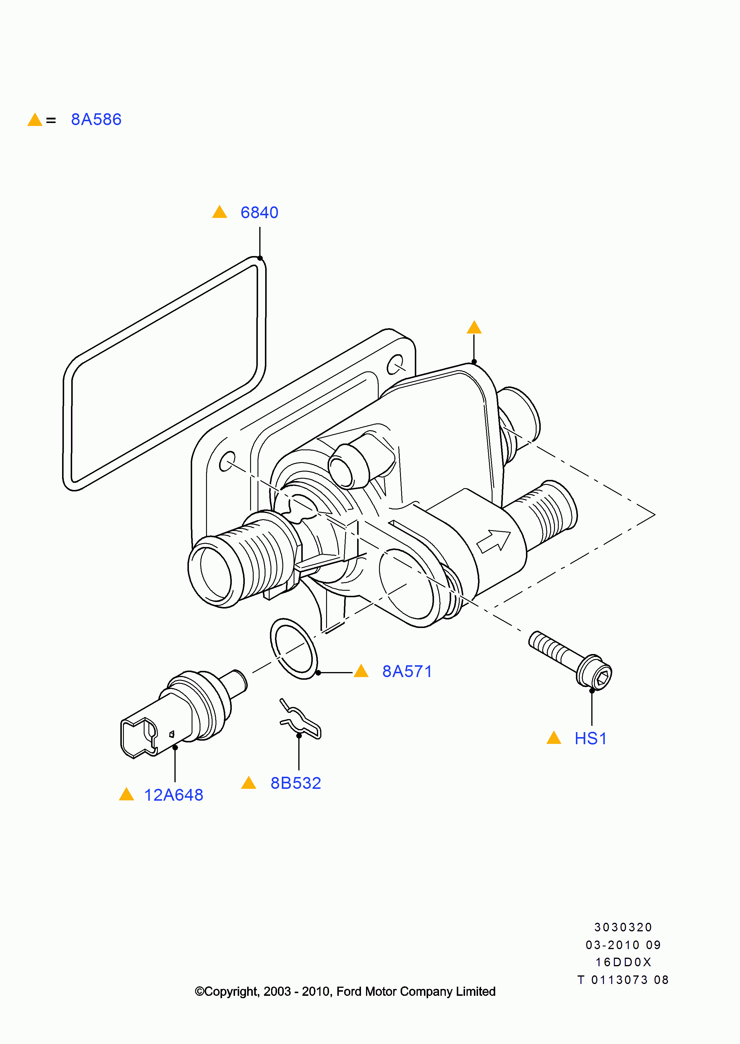 FORD 1 675 627 - Termostato, Refrigerante www.autoricambi360.it