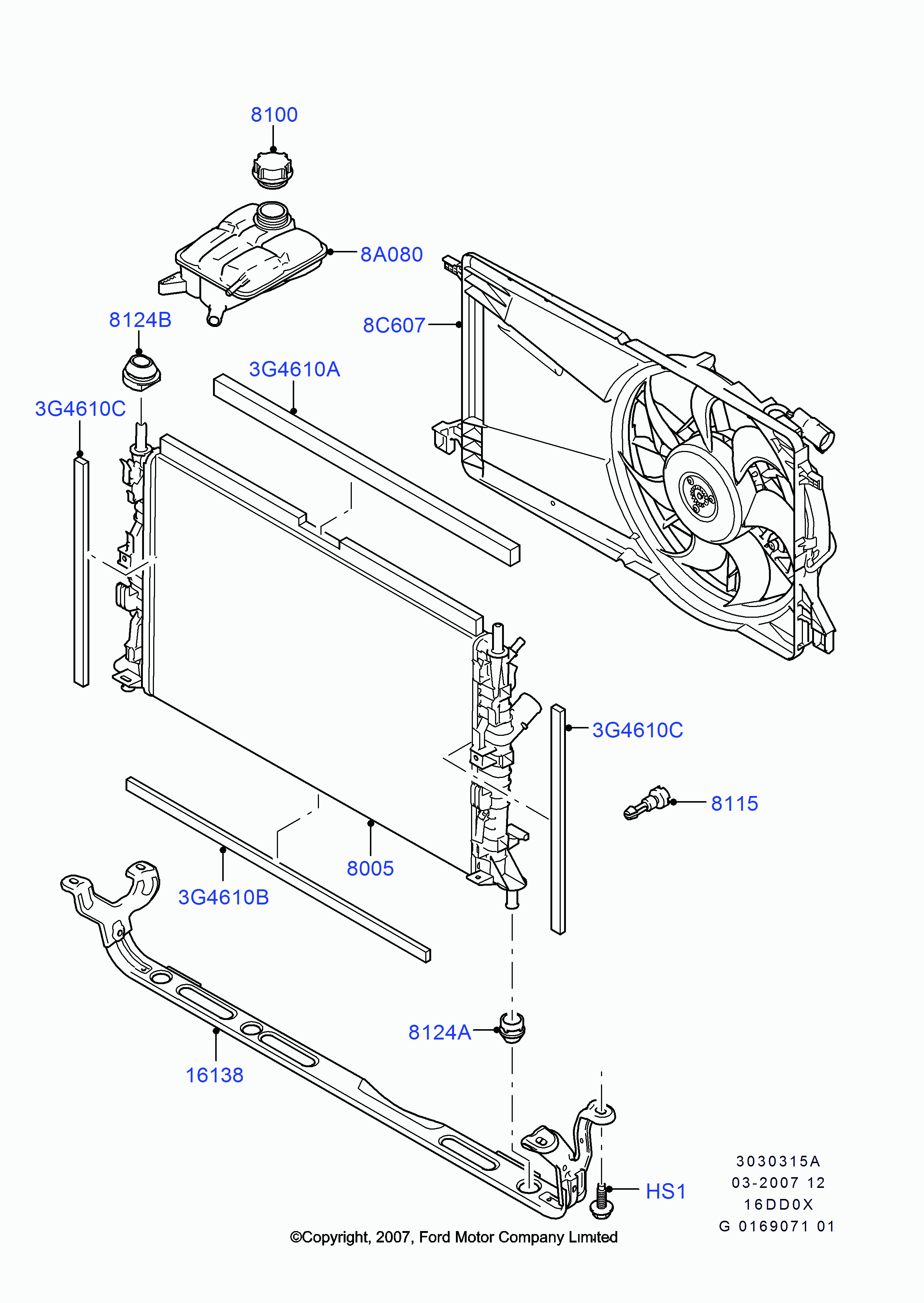 FORD 1 357 325 - Radiatore, Raffreddamento motore www.autoricambi360.it