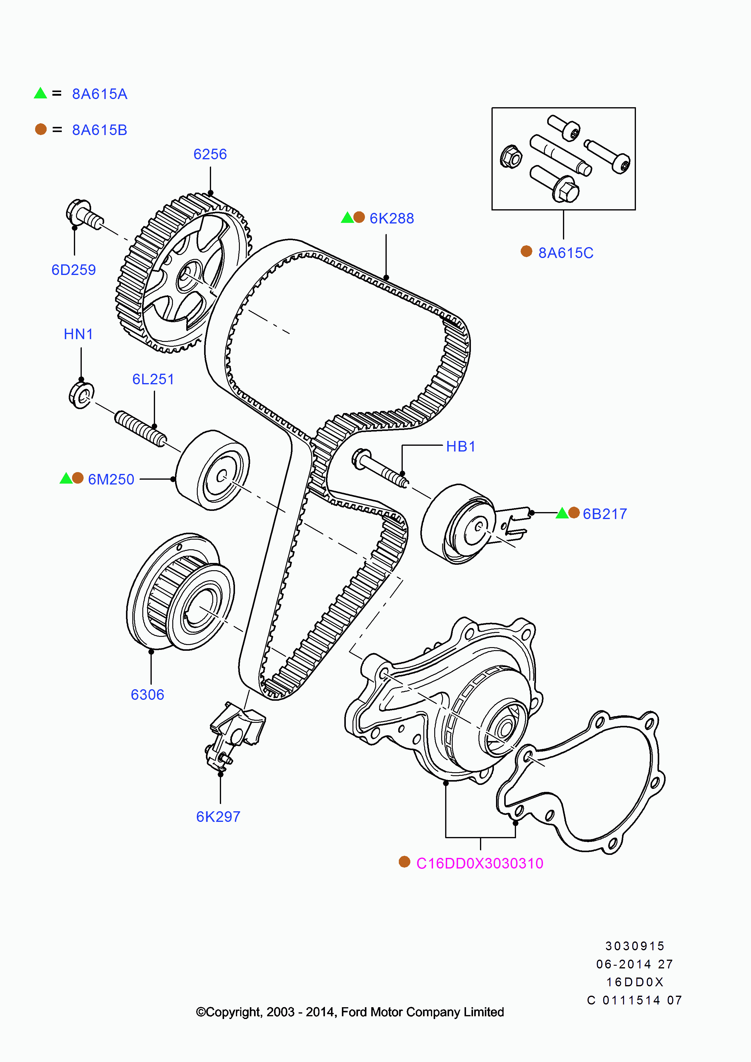 FORD 1782087 - Rullo tenditore, Cinghia dentata www.autoricambi360.it
