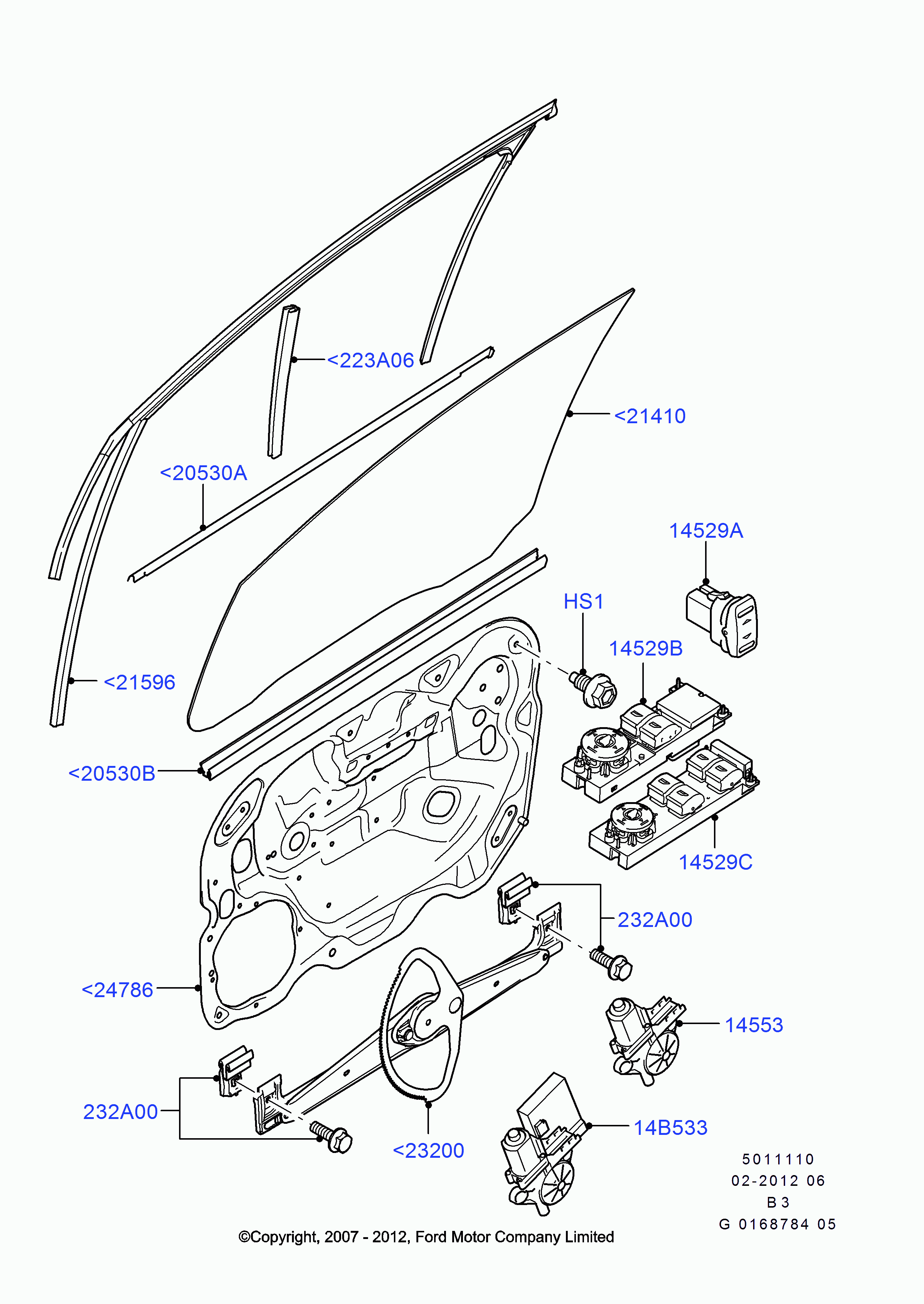 FORD 1738646 - Alzacristallo www.autoricambi360.it