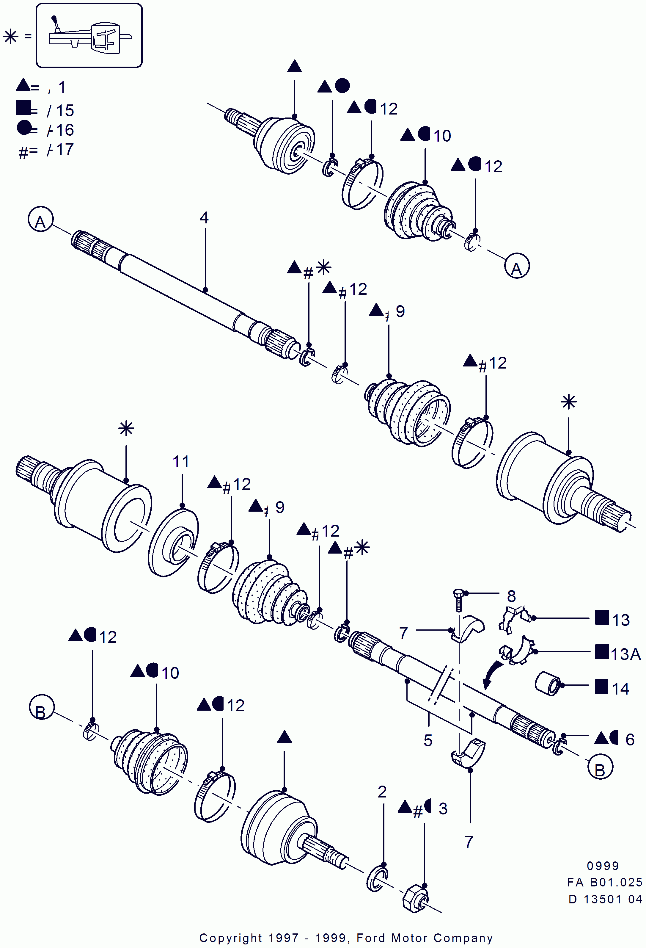 FORD 6036437 - Dado, Fuso dell'asse www.autoricambi360.it