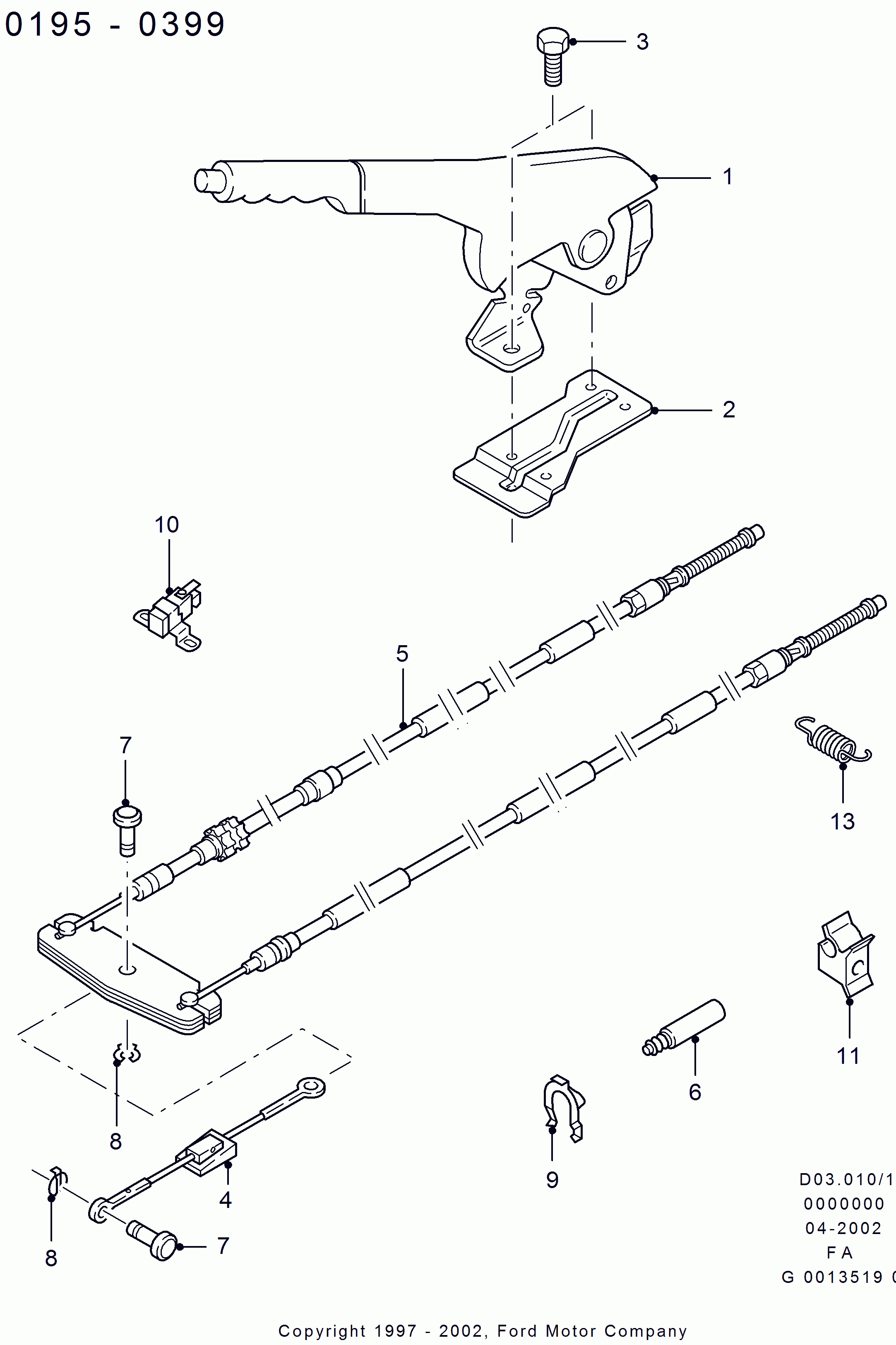 FORD 1064455 - Cavo comando, Freno stazionamento www.autoricambi360.it