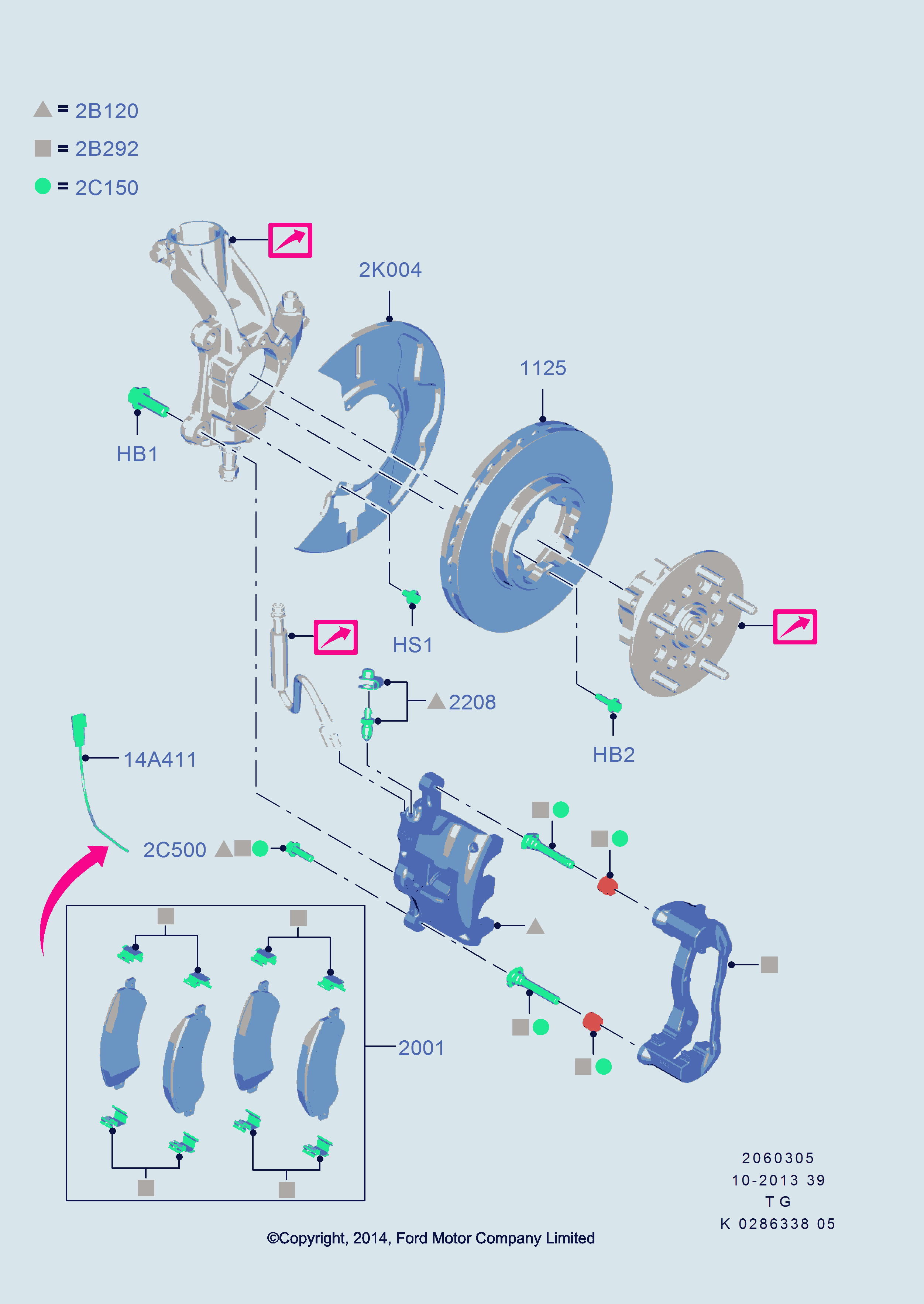 FORD 1842632 - Kit pastiglie freno, Freno a disco www.autoricambi360.it
