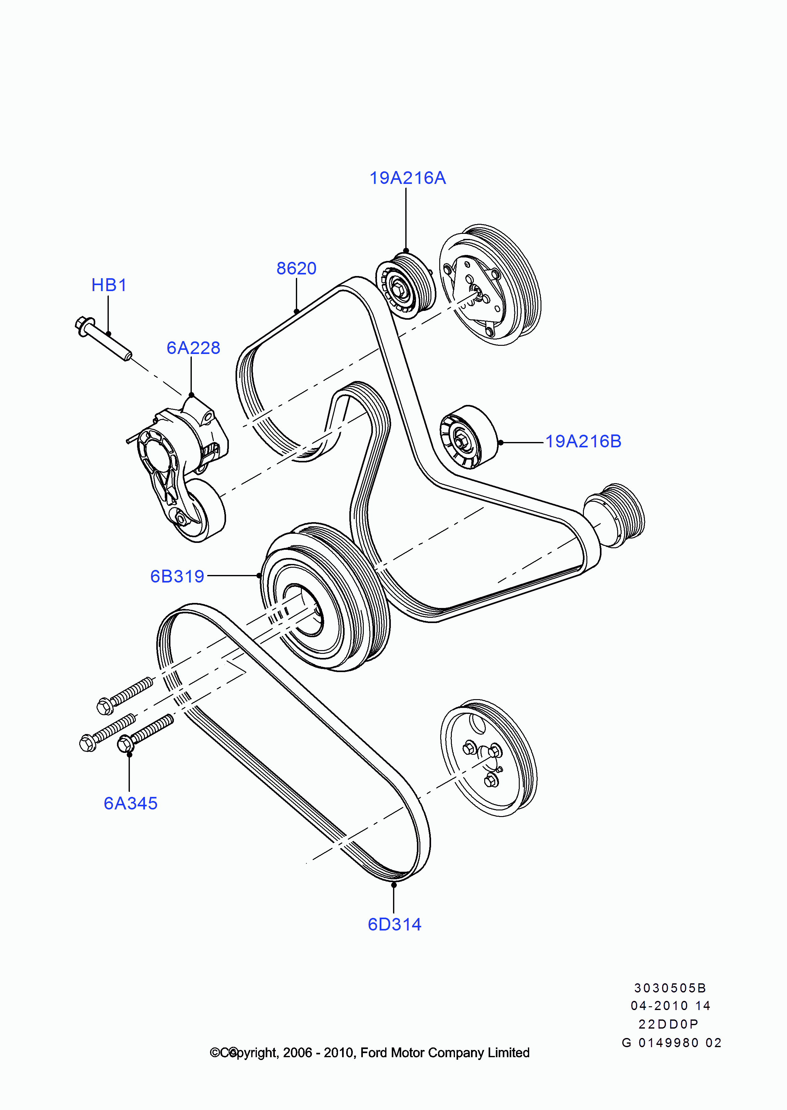 FORD 1731709 - Galoppino / Guidacinghia, Cinghia Poly-V www.autoricambi360.it