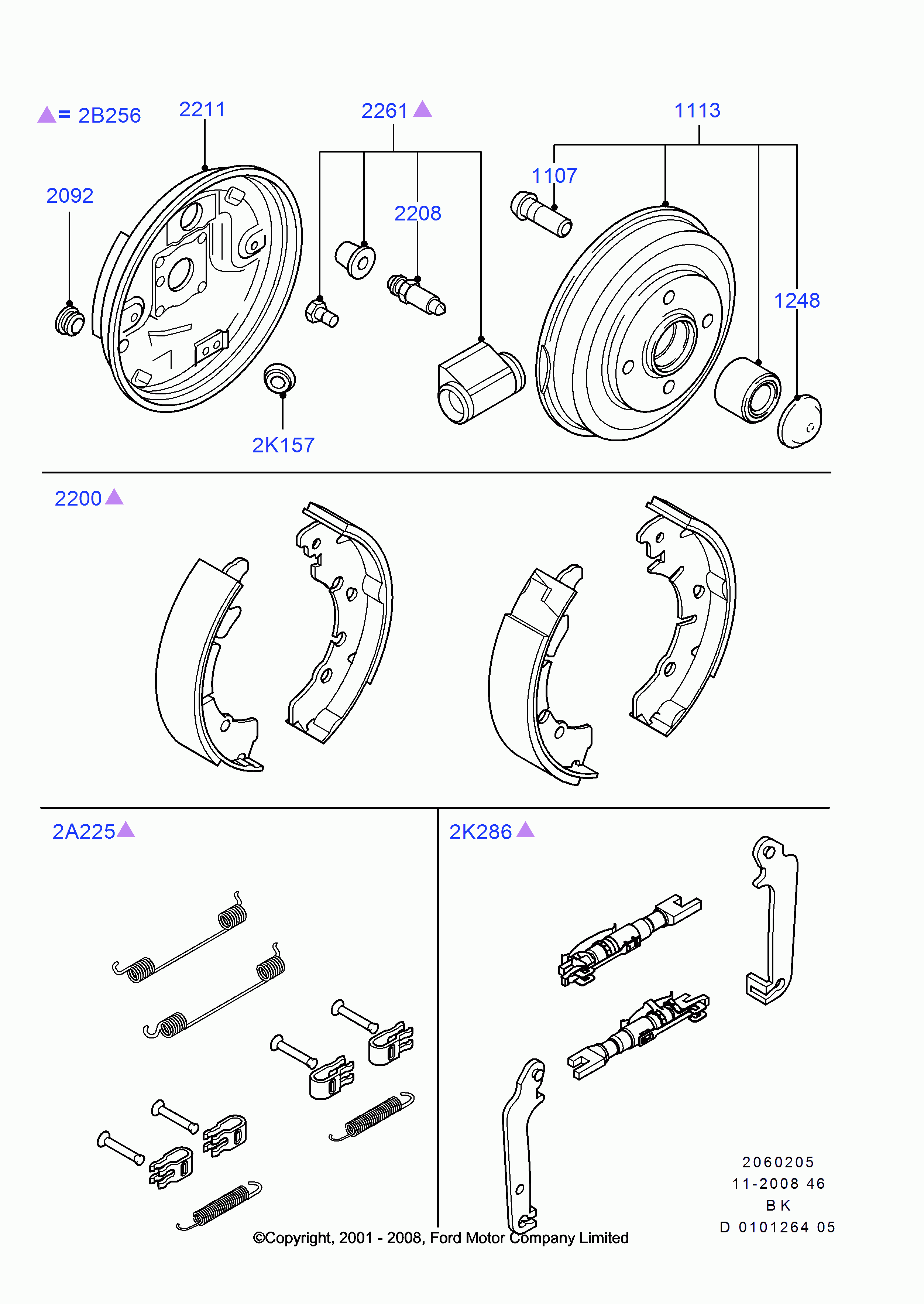FORD 1522225 - Kit ganasce freno www.autoricambi360.it