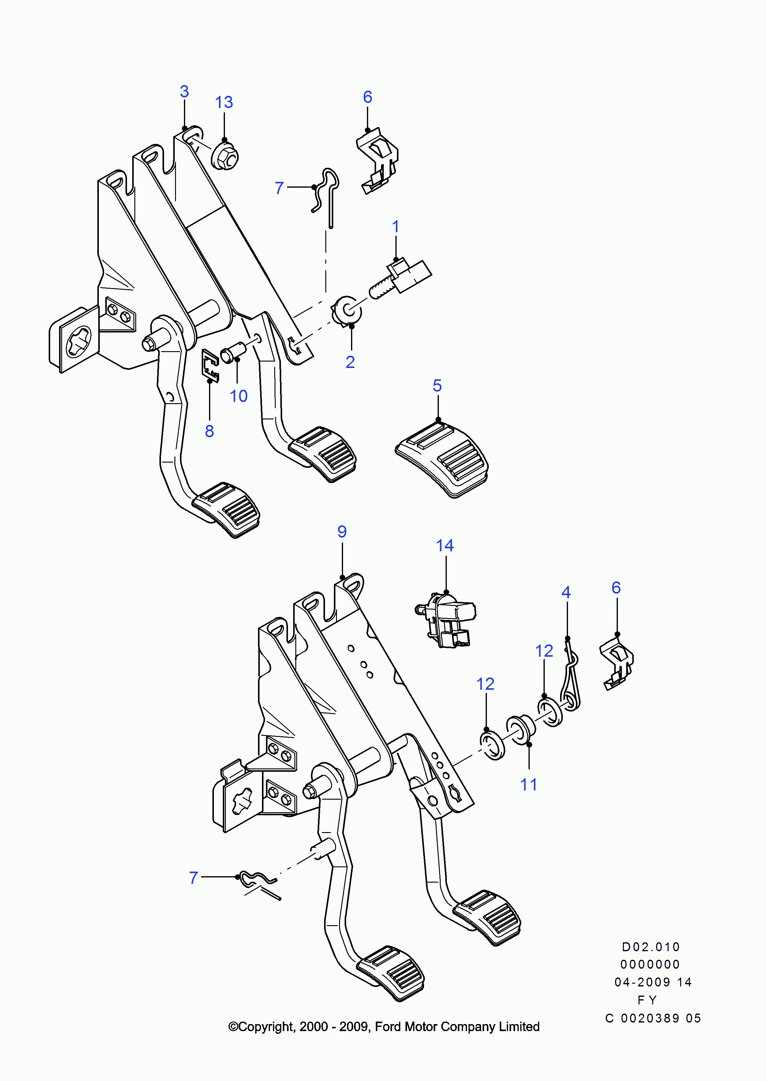 FORD 6789917 - Rivestimento pedale, Pedale del freno www.autoricambi360.it