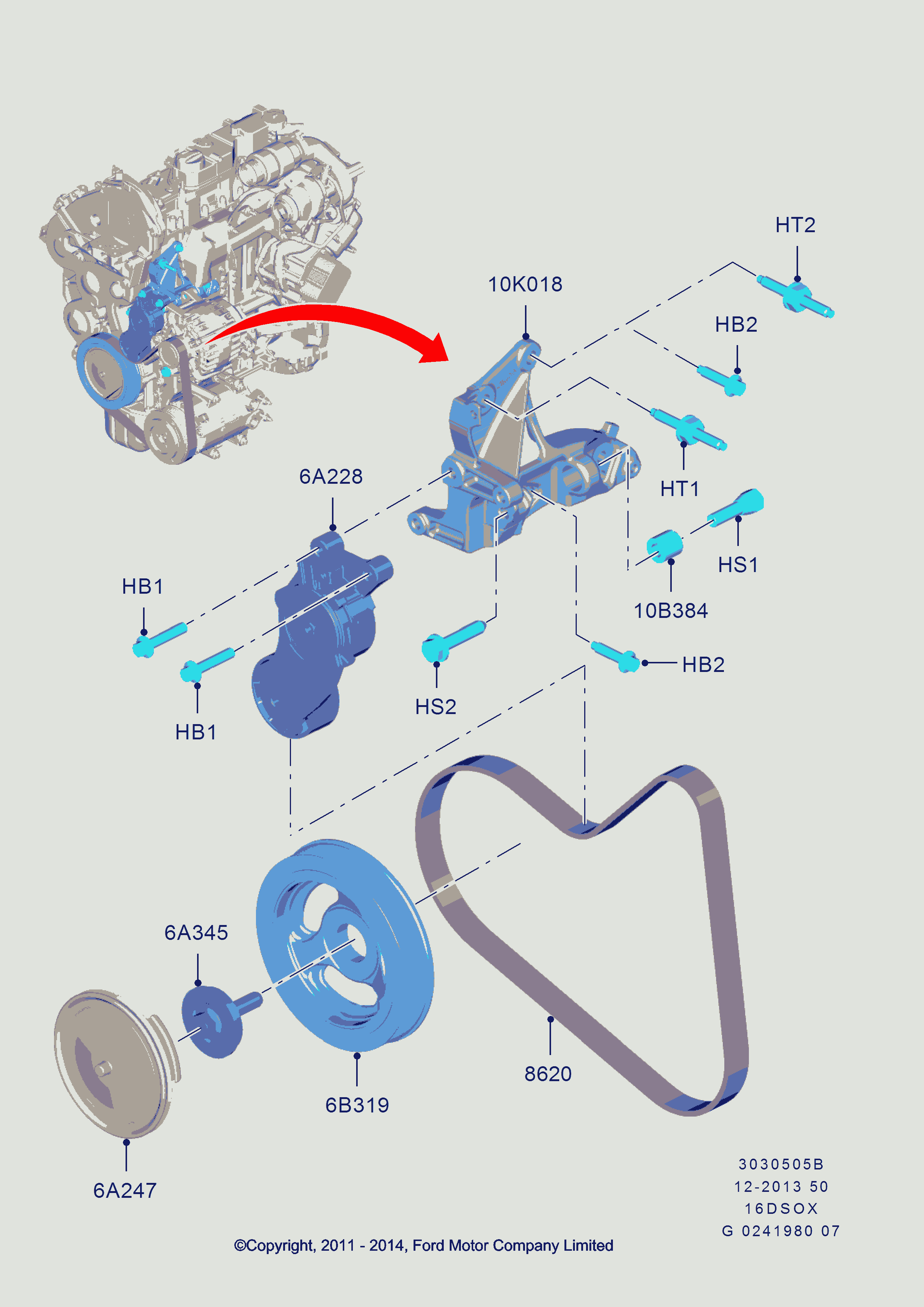 FORD 1689148 - Cinghia Poly-V www.autoricambi360.it