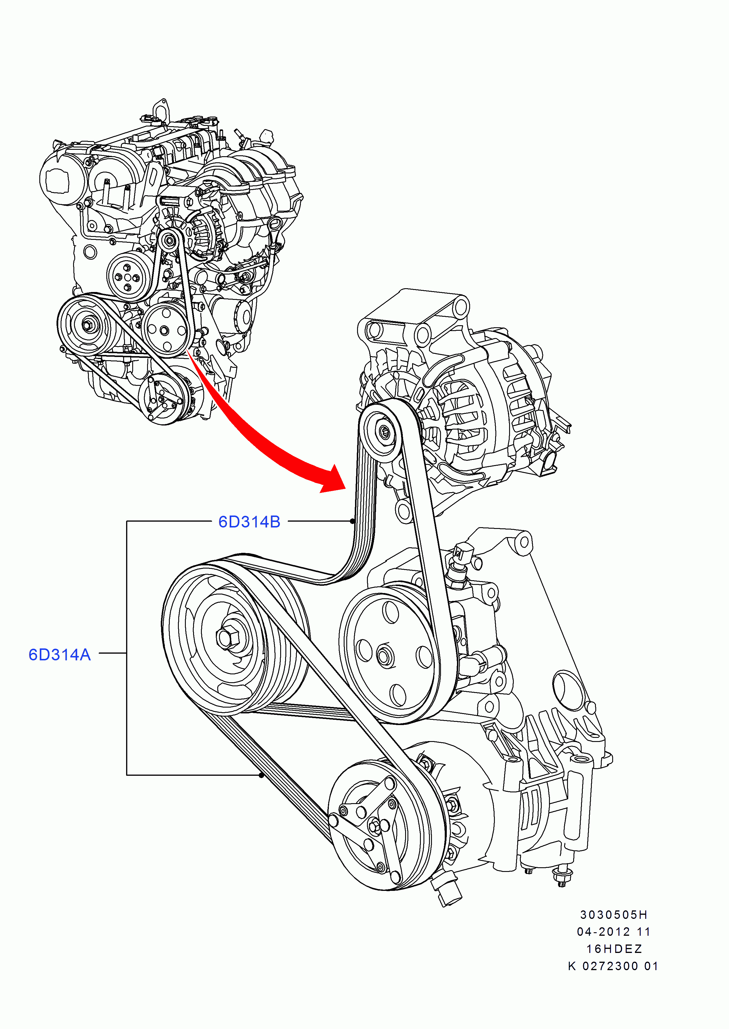 FORD 1708273 - Cinghia Poly-V www.autoricambi360.it